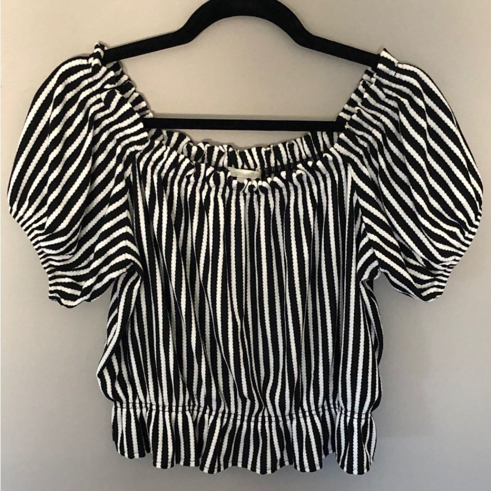 Off the shoulder strip top